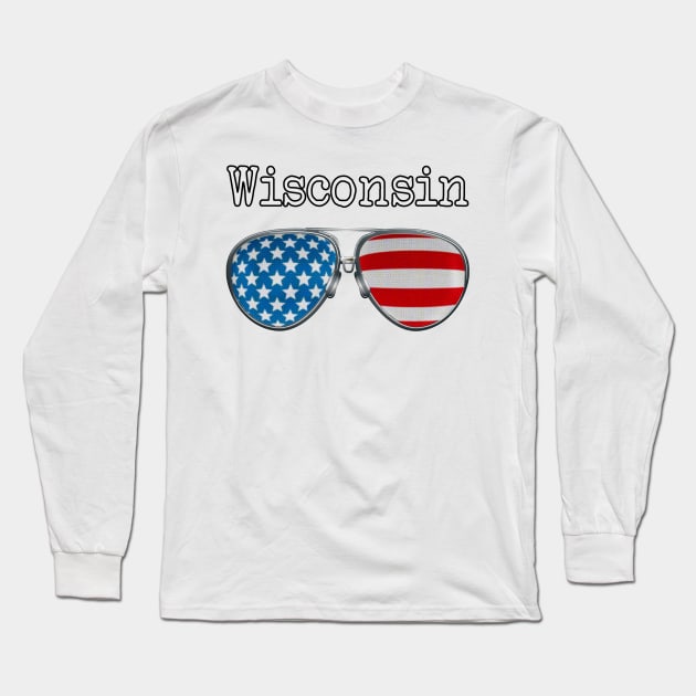 AMERICA PILOT GLASSES WISCONSIN Long Sleeve T-Shirt by SAMELVES